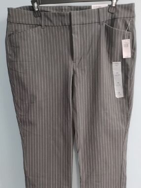 NWT Old Navy Gray Pinstripe High-Rise Pixie Skinny Pants Size 14
